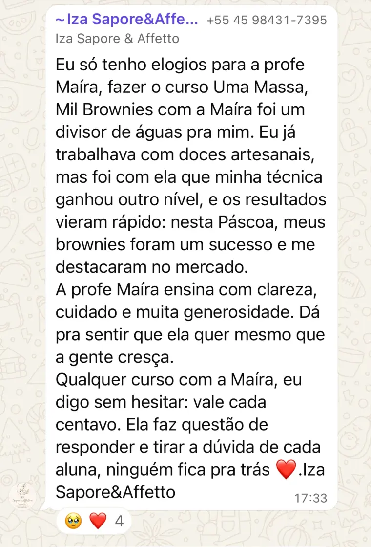 Depoimento de aluna